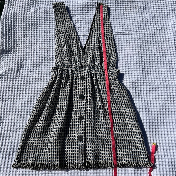 ZARA Tweed Button-Front Pinafore Mini Dress - Picture 13 of 16